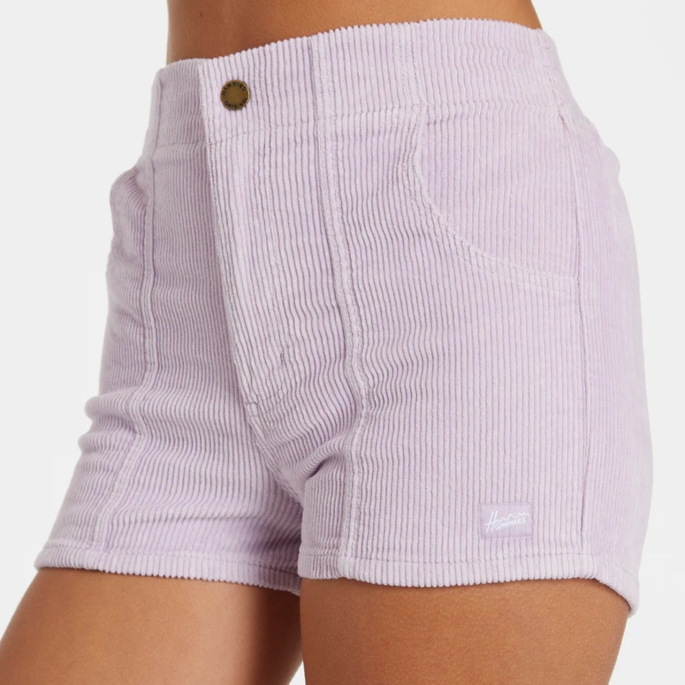 High Waist Lavender Corduroy Shorts